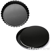 MJ Kitchen 2 Pack 11 Inch Removable Bottom Tart Pan  Quiche Pan  Pie Pan with Removable Base  Non-Stick Tart Pie Quiche Baking Dish (2) - B07CXT85HB